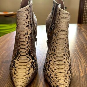 Steve Madden snake skin booties.  Size 7.  New heels no scuff marks